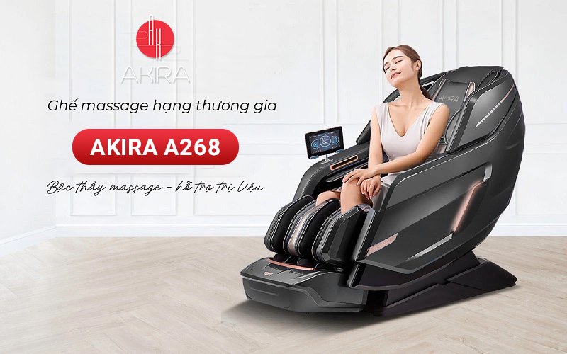 Ghế massage cao cấp Akira A268 có thiết kế sang trọng, làm nổi bật gian phòng